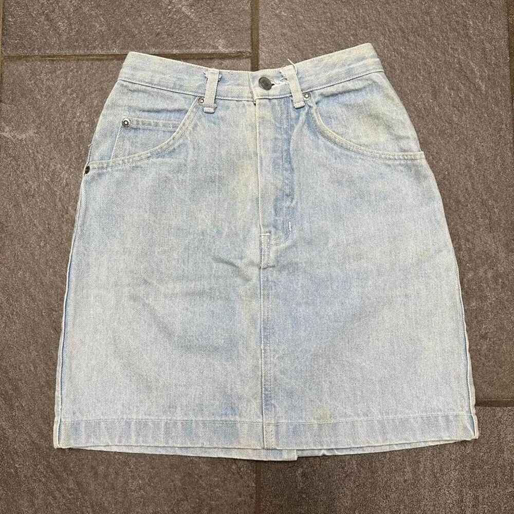 Vtg 90s GAP Womens Denim Skirt Size 6 Light Wash A Line Jean Made in USA High